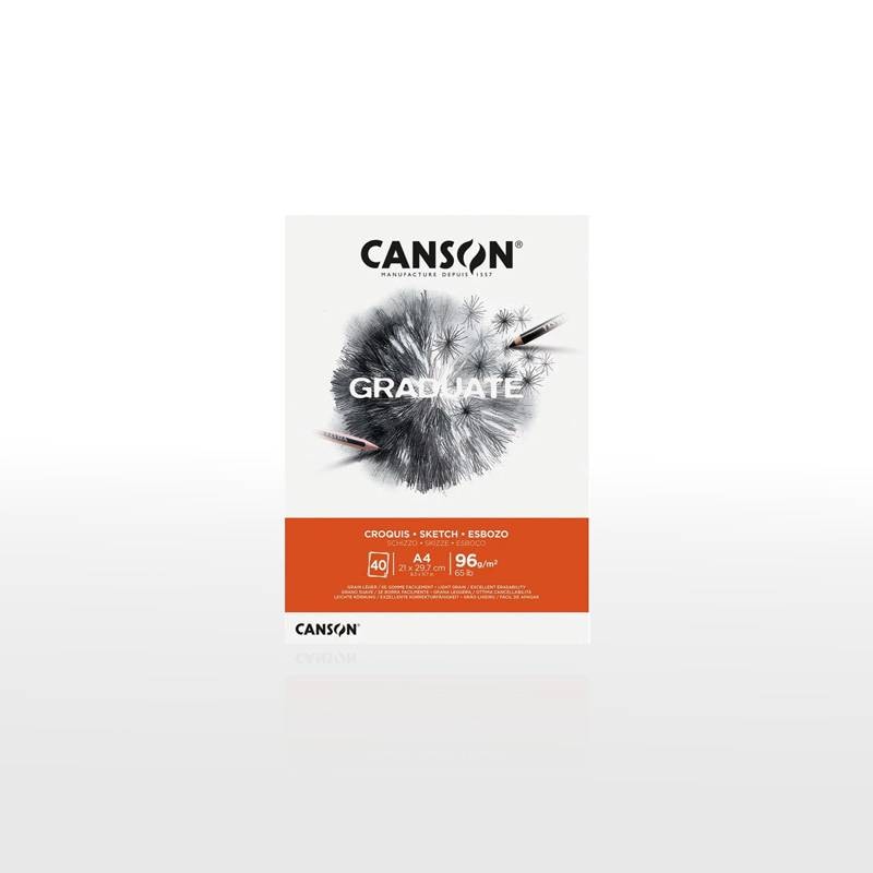 【CANSON】キャンソン グラジュエイト スケッチブック クロッキー A4 C400110362 40枚 ※3冊までメール便可