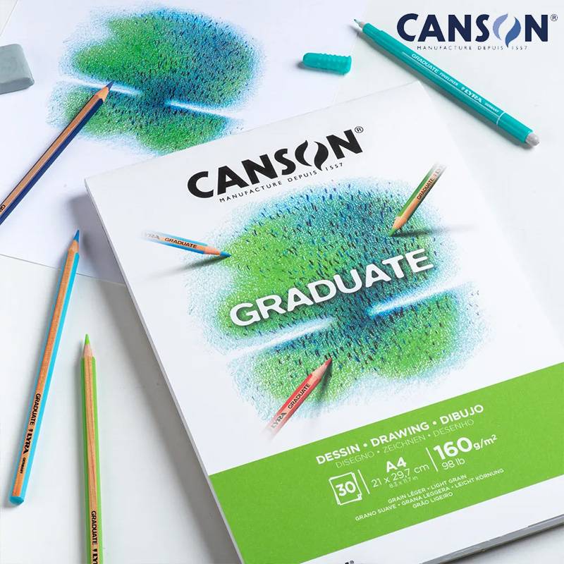 【CANSON】キャンソン グラジュエイト スケッチブック ドローイング ホワイトペーパー A4 C400110365 30枚 ※3冊までメール便可