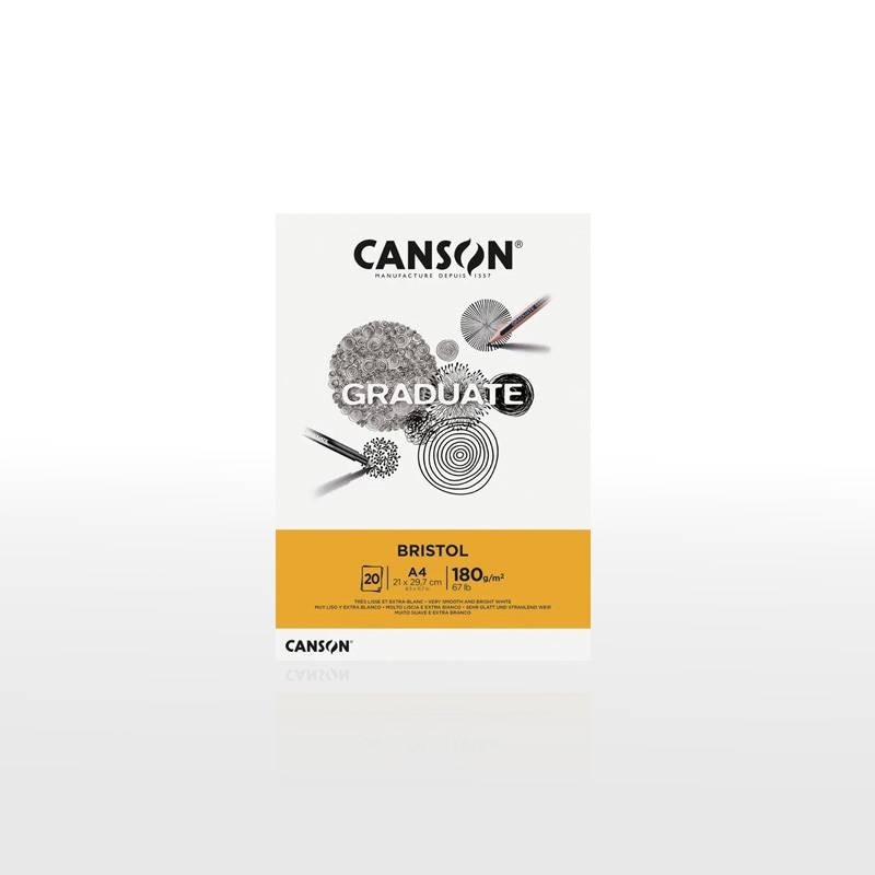 【CANSON】キャンソン グラジュエイト スケッチブック ブリストル A4 C400110383 20枚 ※5冊までメール便可