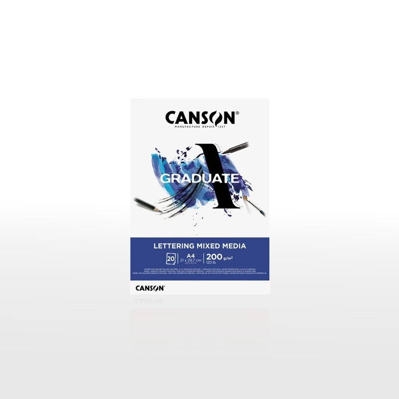  【CANSON】キャンソン グラジュエイト スケッチブック レタリング ミックスメディア A4 C31250P028 20枚 ※3冊までメール便可
