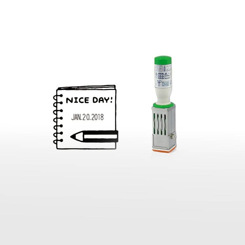 【サンビー】eric エリック 日付印 S テクノタッチデーター 18角（印面サイズ：18×18mm） [日付入り/ゴム印/ショップ印]