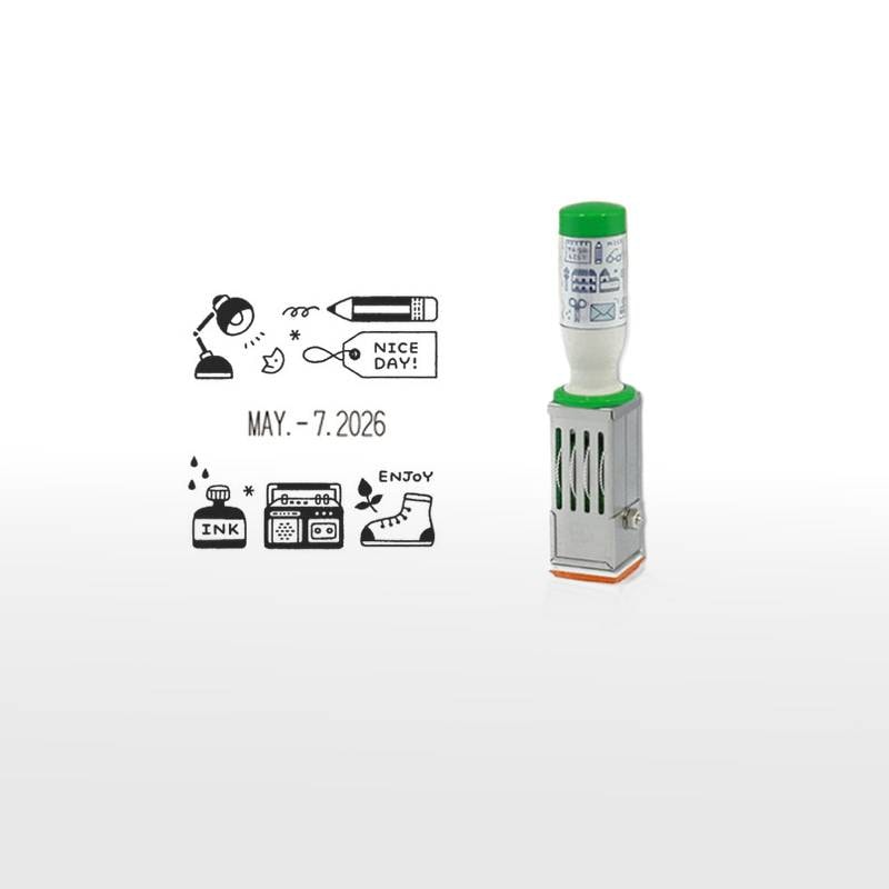 【サンビー】eric エリック 日付印 L テクノタッチデーター 36角（印面サイズ：36×36mm） [日付入り/ゴム印/ショップ印]