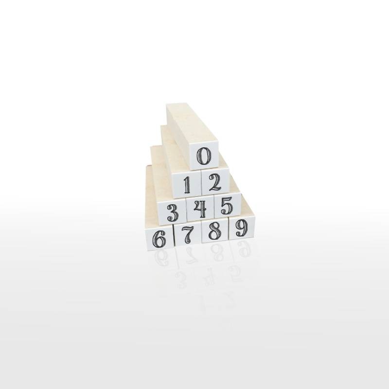 数字スタンプ10個セット1 SMALL（印面サイズ：9×9mm）スケジュールスタンプ ハンコ かわいい おしゃれ