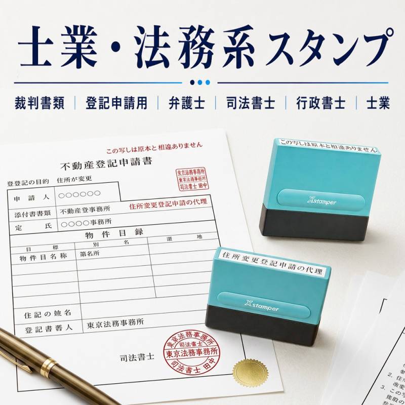 【シヤチハタ】士業・法務スタンプ （印面サイズ：5×60mm） 弁護士　司法書士　行政書士事務所　土地家屋調査士　弁理士