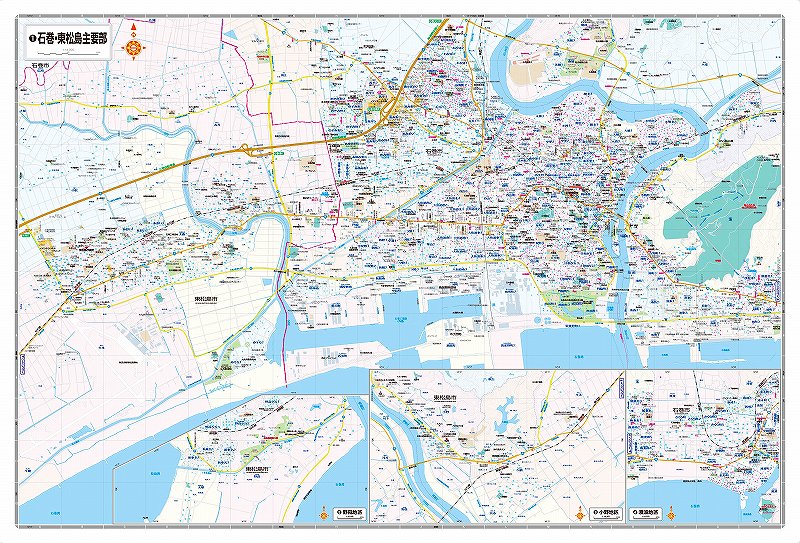 都市地図 宮城県 石巻市 東松島市 女川町（裏面） を印刷販売