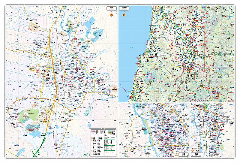 都市地図 秋田県 横手・大仙・湯沢市 美郷町（裏面） を印刷販売
