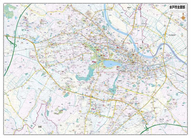 マップルの都市地図 茨城県 水戸市 那珂市 大洗・茨城町(裏面)を印刷販売マップル地図プリント マップルの都市地図 茨城県 水戸市 那珂市 大洗・茨城町(裏面)を印刷販売マップル地図プリント