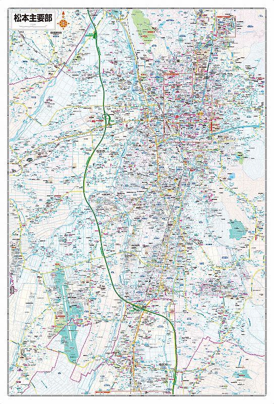 都市地図 長野県 松本市 塩尻・安曇野市 山形・朝日村（裏面） を印刷