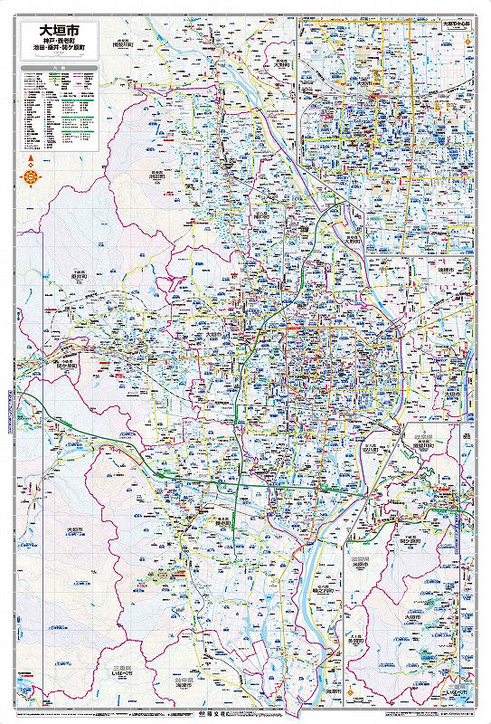 都市地図 岐阜県 大垣市 神戸・養老・池田・垂井・関ケ原町 を印刷販売