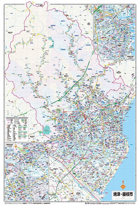 都市地図 静岡県 焼津・藤枝市 を印刷販売 | マップル地図プリント