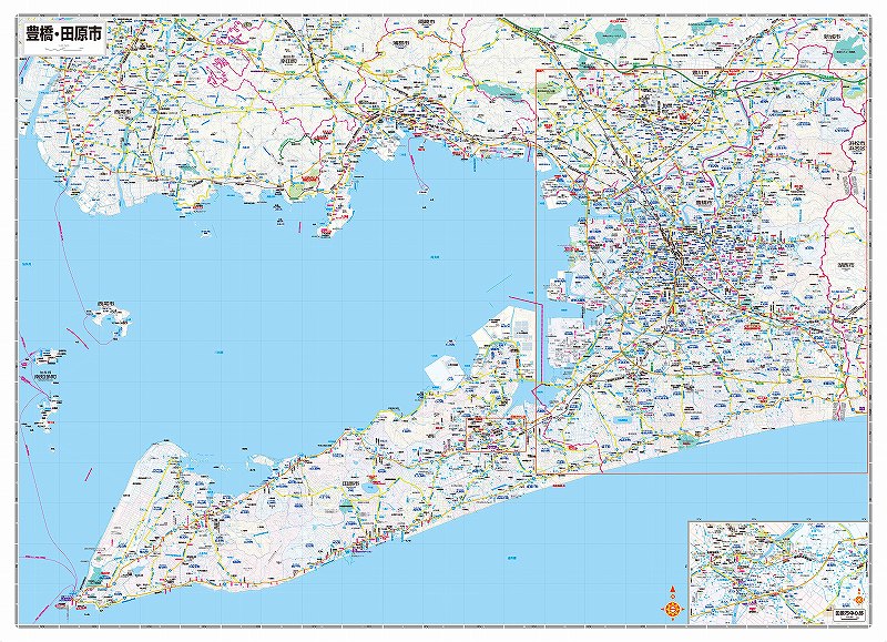 都市地図 愛知県 豊橋・田原市（裏面） を印刷販売 | マップル地図プリント