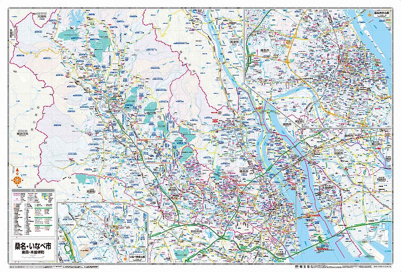 都市地図 三重県 桑名・いなべ市 東員・木曽岬町 を印刷販売