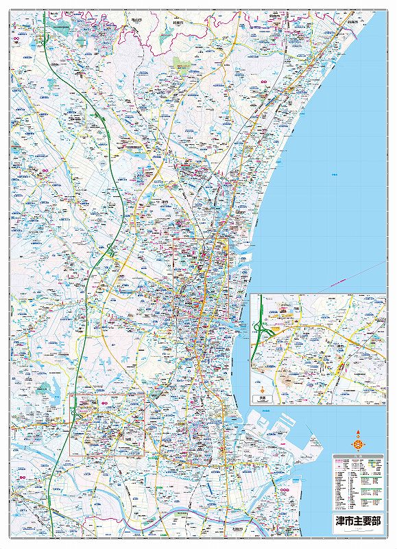 マップルの都市地図 三重県 津市（裏面）を印刷販売|マップル地図プリント