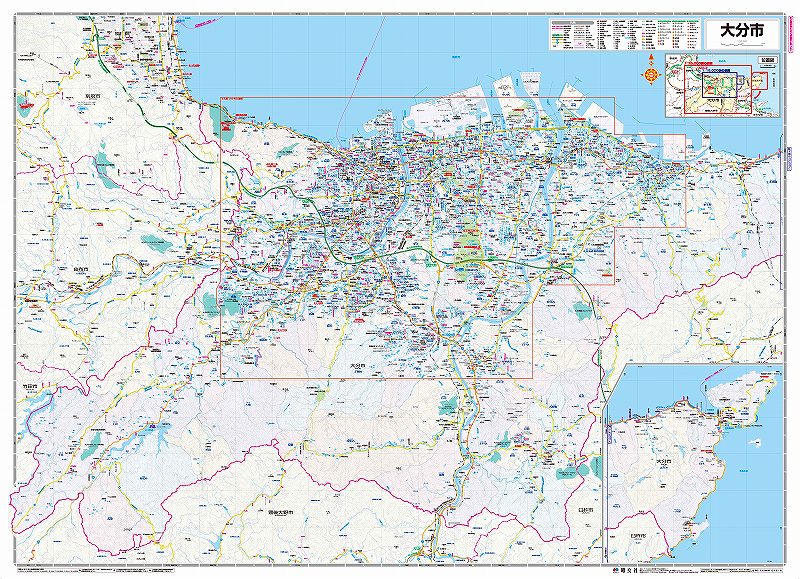 大分市マップ地図: 大分市地図 町名入り – 大分県大分市奥(大字) – HOVIY