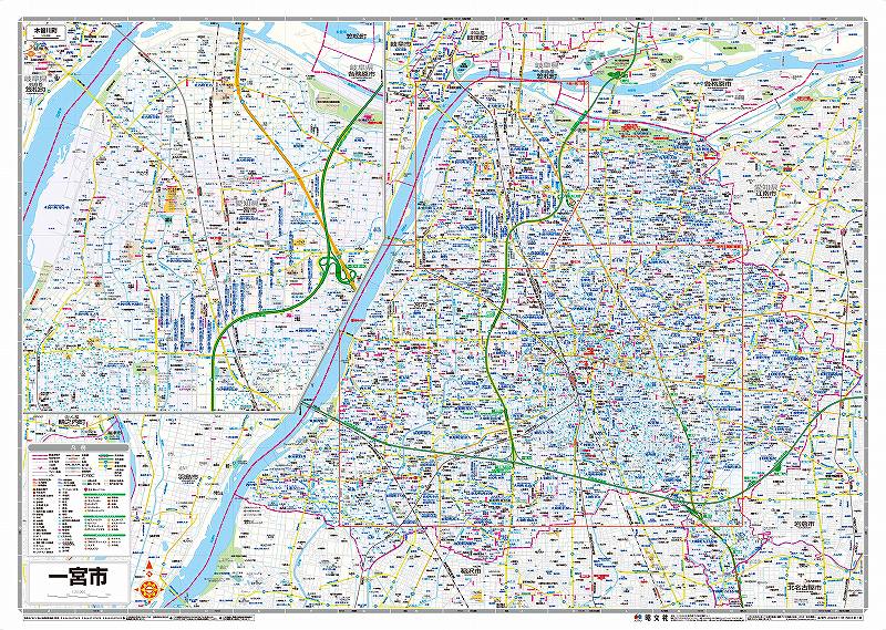マップルの都市地図 愛知県 一宮市（表面）を印刷販売|マップル