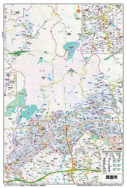 マップルの都市地図 大阪府 箕面市を印刷販売|マップル地図プリント