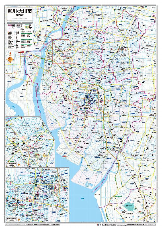 マップルの都市地図 福岡県 柳川・大川市 大木町を印刷販売