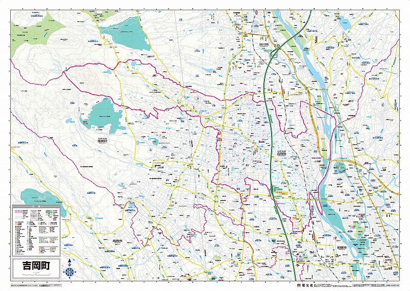 市町村別行政区分地図 群馬県 吉岡町 （カラー） を印刷販売