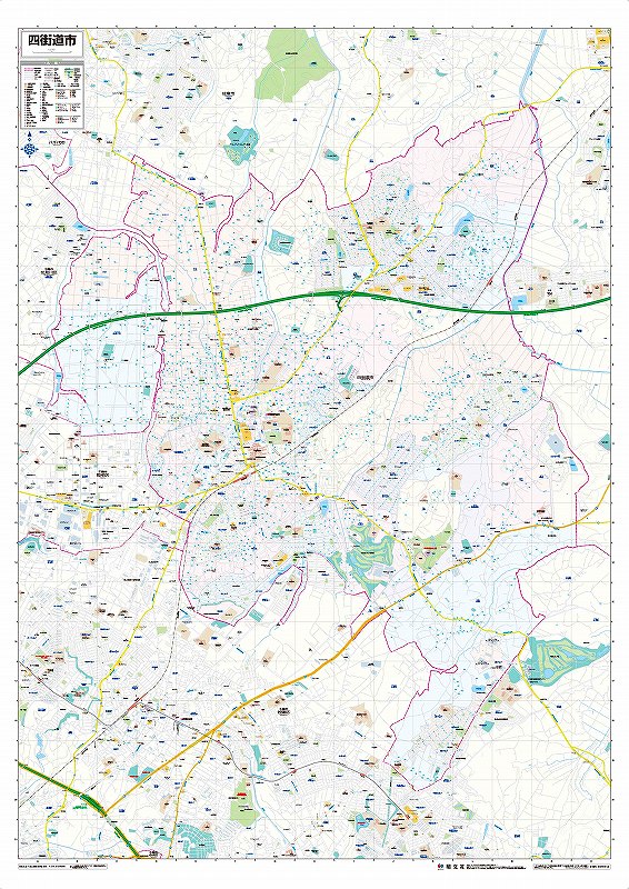 市町村別行政区分地図 千葉県 四街道市 （カラー） を印刷販売