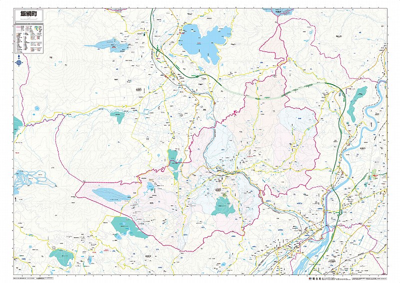 市町村別行政区分地図 長野県 飯綱町 （カラー） を印刷販売
