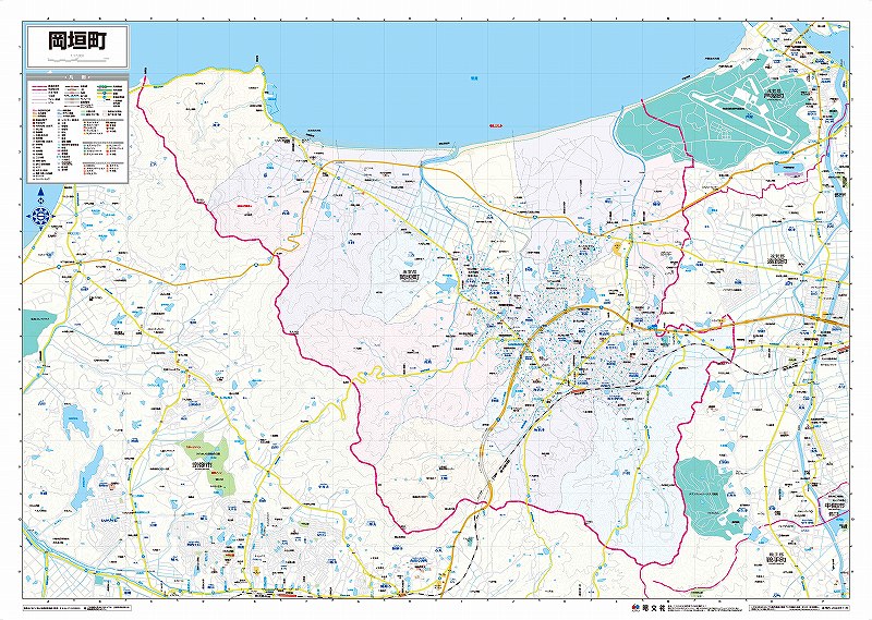 市町村別行政区分地図 福岡県 岡垣町 （カラー） を印刷販売