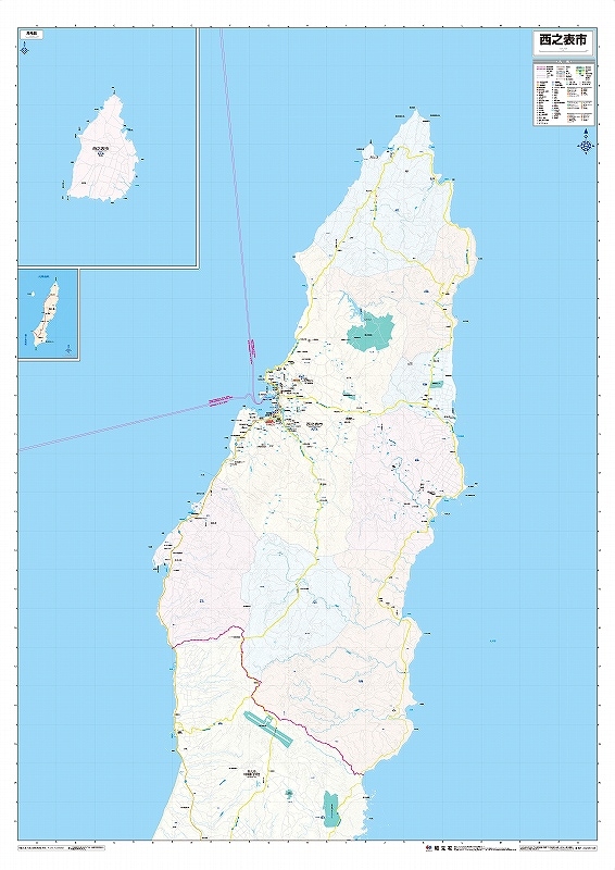 市町村別行政区分地図 鹿児島県 西之表市 （カラー） を印刷販売