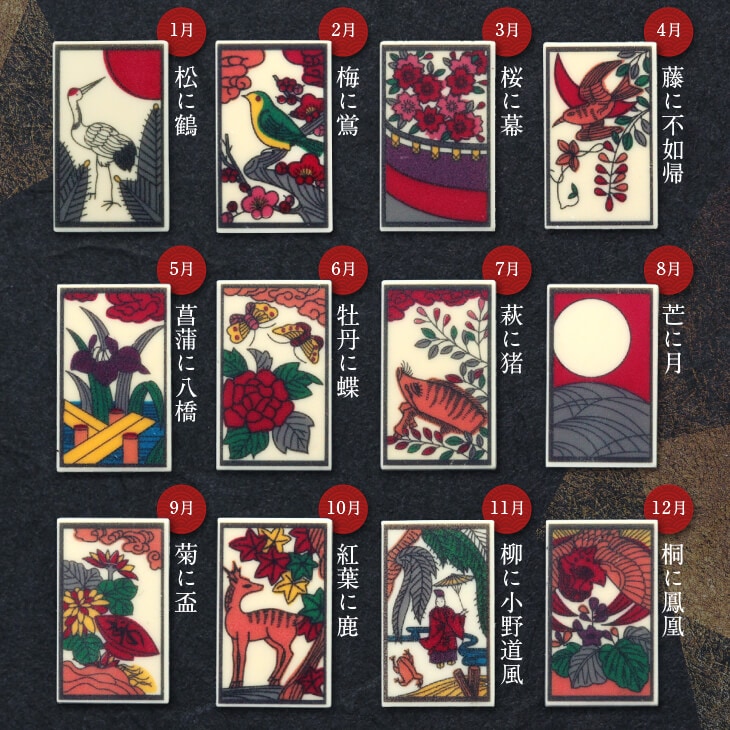 華歌留多(はなかるた)春夏秋冬 花札チョコ 和チョコ 12種類の絵柄
