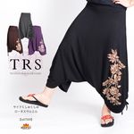 極上のとろとろストレッチ。サイドくしゅくしゅロータスサルエル サルエルパンツ メンズ レディース ボトムス アラジンパンツ 大きいサイズ M/L/LL レーヨン アジアン エスニックファッション ロー