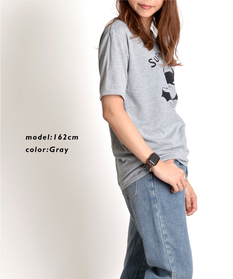 ユニークな可愛さ。プリント半袖Tシャツ の別カット