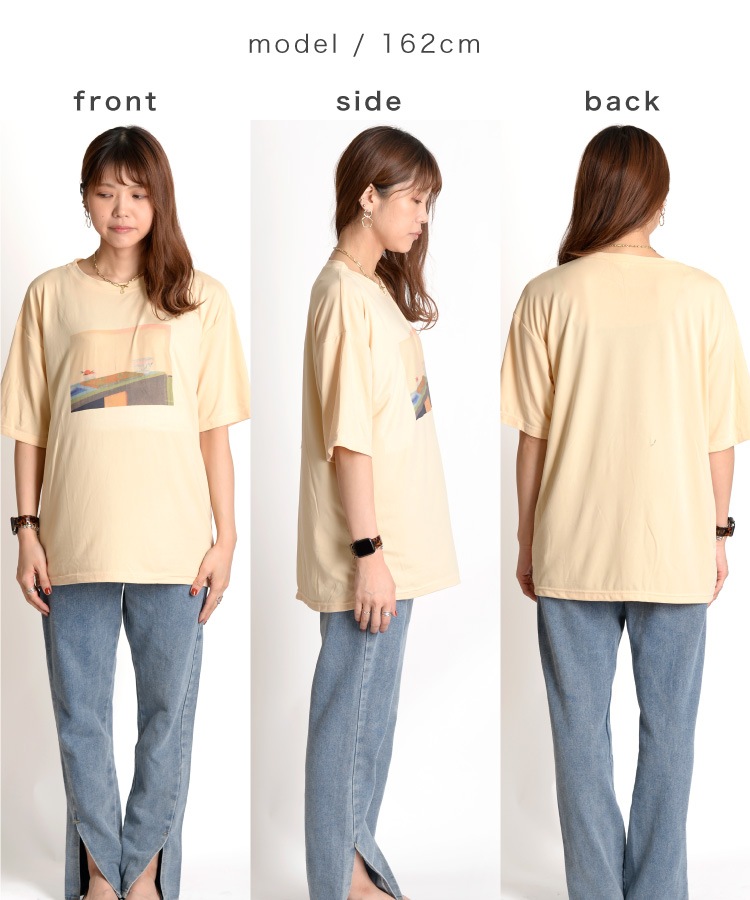 大人な風合い。アートプリント半袖Tシャツ の別カット