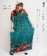 品よくリラクシーな着心地のレトロな総花柄ロング丈ワンピース の別カット