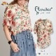 個性的シアーシャツで華やかコーデに。花柄シアーシャツブラウス の別カット