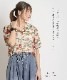 個性的シアーシャツで華やかコーデに。花柄シアーシャツブラウス の別カット