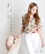個性的シアーシャツで華やかコーデに。花柄シアーシャツブラウス の別カット