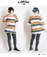 レトロポップで可愛く着るオーバーサイズレインボー半袖Tシャツ の別カット
