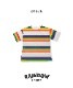 レトロポップで可愛く着るオーバーサイズレインボー半袖Tシャツ の別カット