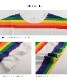 レトロポップで可愛く着るオーバーサイズレインボー半袖Tシャツ の別カット