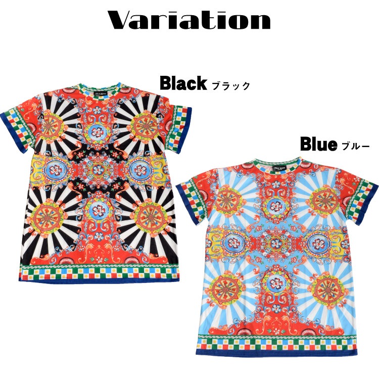 存在感抜群の個性派。サーカス柄ロングTシャツ の別カット