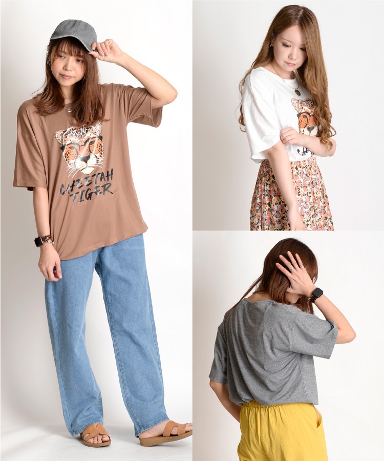 コーデの主役に。アニマルプリント半袖Tシャツ の別カット
