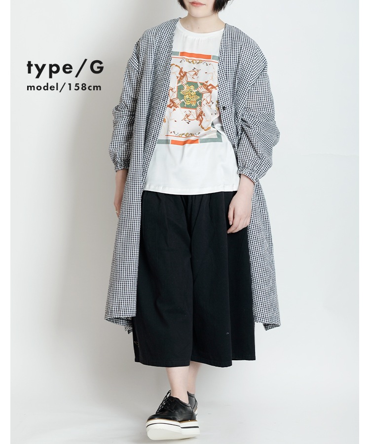異素材×アートプリントで今っぽい個性派プリント半袖Tシャツ の別カット