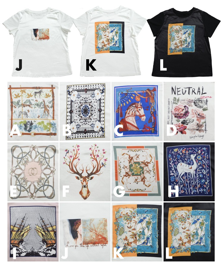 異素材×アートプリントで今っぽい個性派プリント半袖Tシャツ の別カット