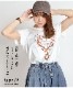 異素材×アートプリントで今っぽい個性派プリント半袖Tシャツ の別カット