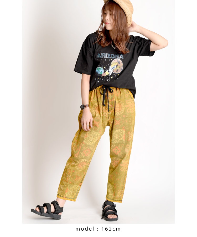 レトロ映画のような。アリゾナプリント半袖Tシャツ の別カット