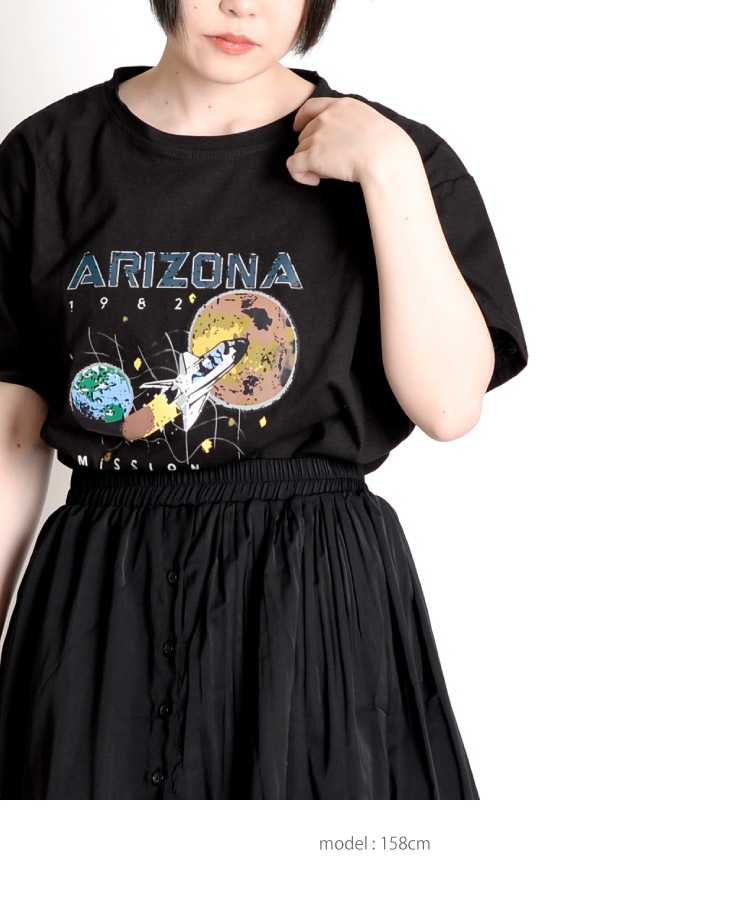 レトロ映画のような。アリゾナプリント半袖Tシャツ の別カット
