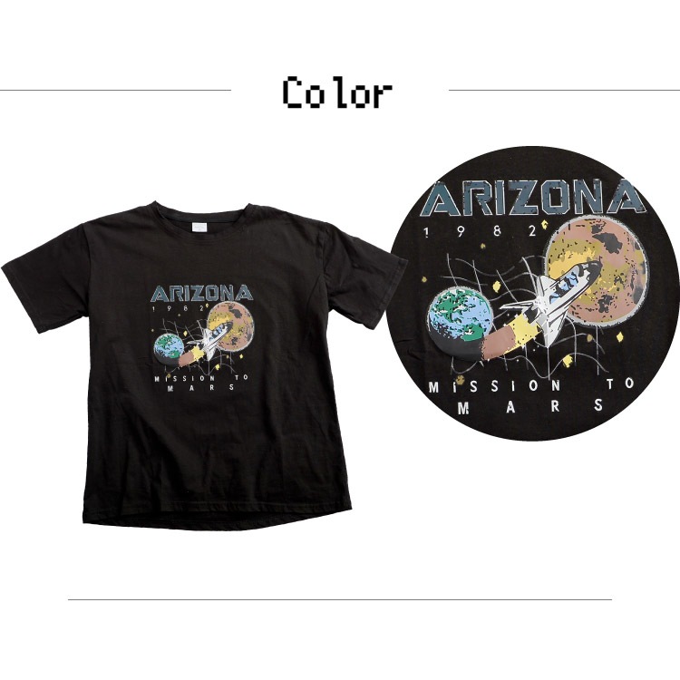 レトロ映画のような。アリゾナプリント半袖Tシャツ の別カット