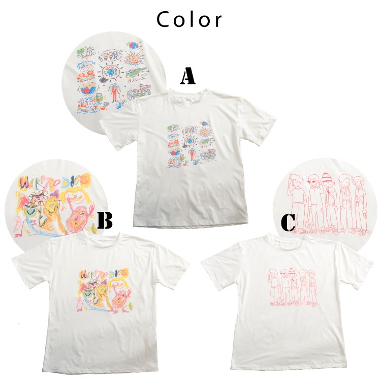 個性派ユニーク。イラスト半袖Tシャツ の別カット