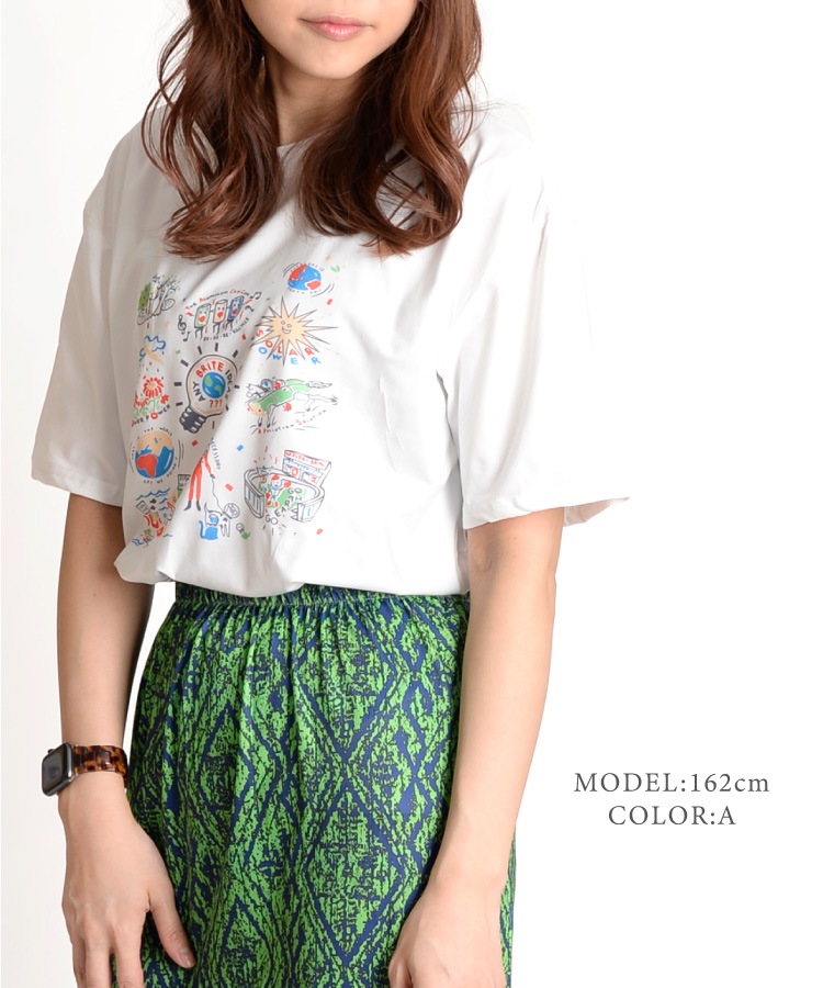 個性派ユニーク。イラスト半袖Tシャツ の別カット