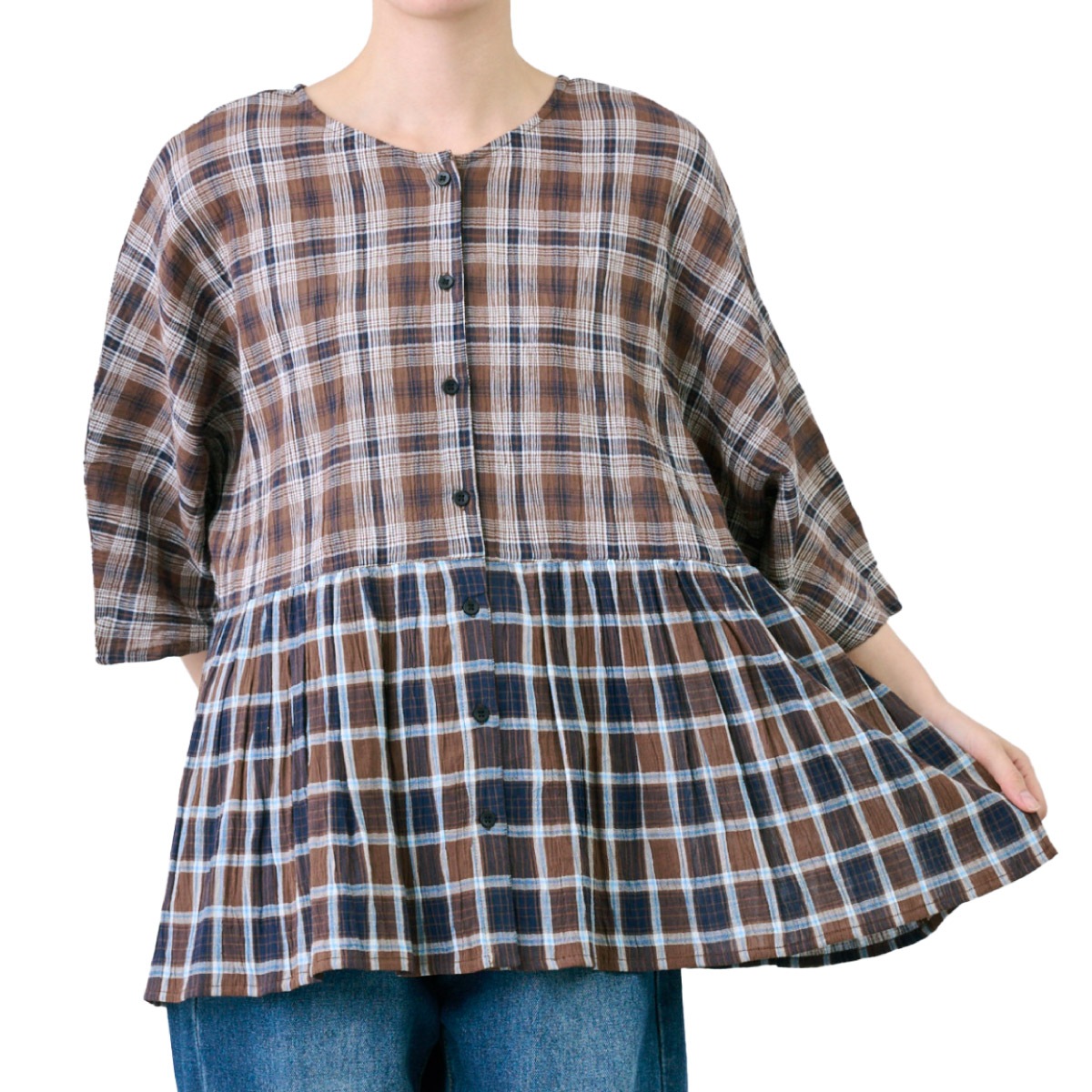 �֥饦�� ����2WAY ��ä��� �礭�������� �η����С� �����å� ��100% ���졼������ Ⱦµ ��ʬµ �� �� �ȥåץ� ����� ������ ������ ��ǥ����� 30�� 40�� 50�� ��ͥ����奢�� �ä��� �̵��� �ʥ����� ������� ������ ���Ф���