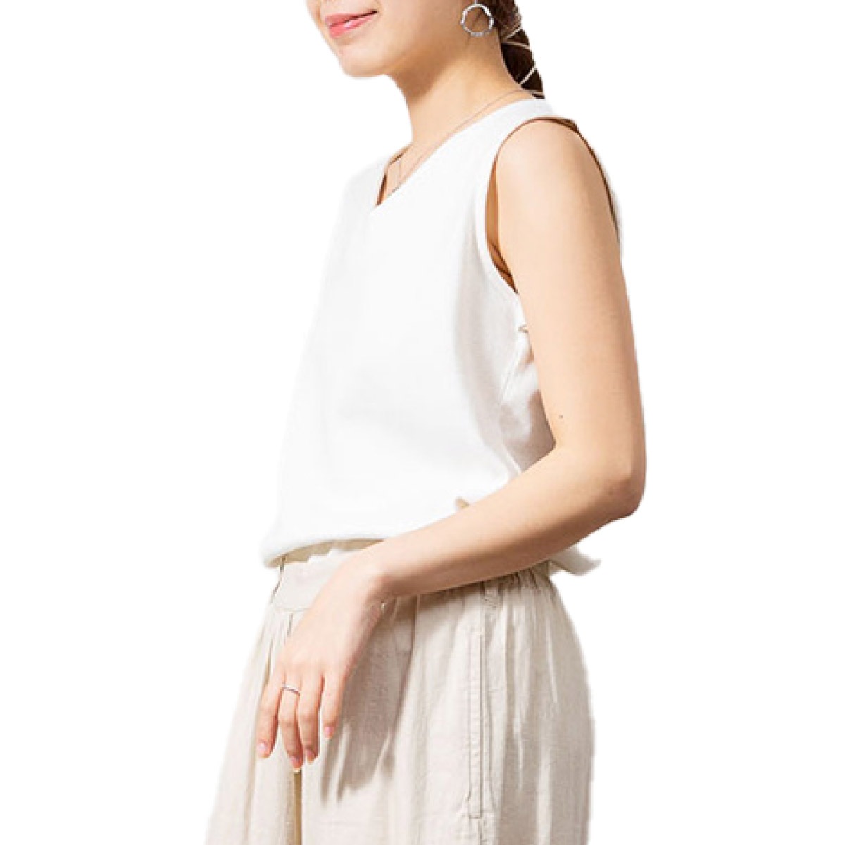 �ڴ��ָ���21.7%OFF�ۥ��󥯥ȥå� ��ǥ����� ��� V�ͥå� ��åե��Ǻ� ����˥å��� ���ä��ꡢ�դ��ꡢ��ä��ꡣV�ͥå���åե륿�󥯥ȥå� �ȥåץ� �Ρ����꡼�� �礭�������� �쥤�䡼�� �η����С� Ʃ���ˤ��� ����Х�˭�� �����ߥ��顼 ��100 ���åȥ� �˽����� �� ��