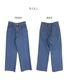 デニムワイドパンツ レディース ジーンズ ワイドパンツ デニムパンツ 綿100% 大きいサイズ ゆったり 体型カバー 後ろゴム ヴィンテージ加工 ライトブルー ネイビー ウォッシュブラック ボトムス シーズンレス M L LL の別カット